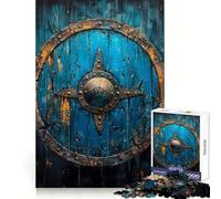 Blue Viking Shield Jigsaw for Teenagers1000 Pieces Mental Dexterity Restful Pleasure Premium Cut Merry Gift (38X26CM)