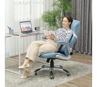 (Blue) Vinsetto Fabric Office Desk Chair w/ Adjustable Height Tilt Function