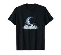 Blue Vintage Crescent Moon Child Celestial Design T-Shirt