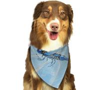 Blue Vintage Dragonfly Dog Bandanas Adjustable Kerchief Triangle Bibs Scarf Washable Soft Pet Bandanas for Medium Large Puppy Cats Pet Costume Accessories Decoration