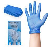 Blue Vinyl Disposable Gloves XL Pack of 100 for Cooking and Cleaning Tasks | Powder free latex free handwear, smooth fit, single use, for kitchens, food prep, household chores and care work