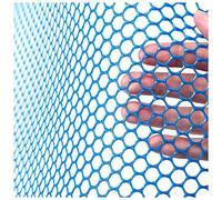 Blue Vinyl Garden Fence - Hexagonal Wire Mesh, Rabbit & Cat Proof, Durable Outdoor Plant Protection, Ideal for Gardening & Yard Projects, Easy to Install with Cable Ties
