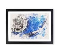 Blue Vinyl Record Watercolour Framed Print | A2 Black Framed Wall Art | Ready to Hang | Modern Historical Picture | Living Room Bedroom Lounge Office