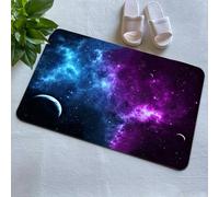 Blue Violet Sky Bath Mat Rugs Bathroom Floor Mat Super Absorbent Ultra Thin Low Profile Non Slip Quick Dry Washable Carpet for in Front of Bathtub,Shower Room,Sink（16"*24"Square）