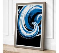 Blue Vortex Modern Canvas Wall Art Print 24x16 Inch (61 x 41 cm)