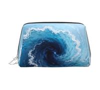 Blue Vortex Print Chic Travel Makeup Bag, Cute Cosmetic Pouch for Women for Purse and On-the-Go Use