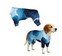 Blue Vortex Print Dog Clothes - 4 Legs Jumpsuit Sweatshirt for Small Medium Large Dogs Cats