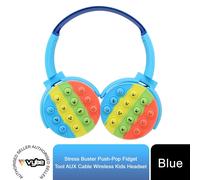 (Blue) Vybe Stress Buster PushPop Fidget Wireless Headset