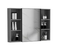 Blue Wall-Mounted Aluminum Bathroom Medicine Cabinet with Mirror - Stylish Storage nizer for Bedroom, Living Room & Toilet - 40x11x65cm (16x4x26in)