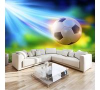 Blue Wallpaper Panoramic Deco Sports Theme, Wallpaper Mural Fantasy Football Stadium 400 X 280 Cm for Bedroom Living Room Office Hotel Premium Non-Woven Mural - Wall Background Decoration