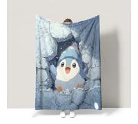 Blue Warm Bed Blanket Cute Playful Adorable Cozy Couch Blanket Super Soft Warm For children teenagers adults and the elderly Double (150 x 200 CM)
