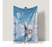 Blue Warm Bed Blanket Dreamy Pure Healing Aesthetic Couch Blanket Super Soft Warm For children teenagers adults and the elderly Double (150 x 200 CM)