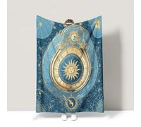 Blue Warm Bed Blanket Mysterious Gorgeous Retro Dreamy Couch Blanket Fluffy Soft Warm For children teenagers adults and the elderly Queen (200 x 200 CM)
