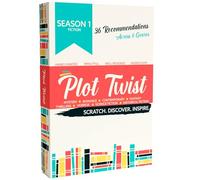 Blue Wasatch Games Plot Twist: 36 Book Recommendation Scratch Off Cards across 8 Unique Fictional Genres. Gift for Couples, Book Lovers, Readers, Book Clubs., Cream, Coral, turquoise