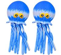 Blue Water Absorption Octopus Toys 16cm, 2Pk Kids Pool Squeeze Sprayer, Soft Sponge Bath Toy, Outdoor Water Fight Game, Beach, Paddling Pool & Holiday Toy
