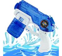 Blue Water Gun with Tank Squad Games, Transparent Space Up To 8M Shooting Distance, Water Blaster Pistols, Outdoor Games Garden Beach Summer Party Swimming Pool Game for Children Size-18.5cm