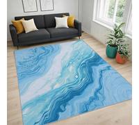 Blue Water Pattern Non-Slip Flannel Rug 180x270 cm Area Rugs 3D Modern Style Soft Low Pile Indoor Carpet Suitable for Bedrooms Studies Living Rooms and Hallways (6x9ft) a-272