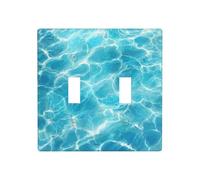 Blue Water Surface Summer Sea Double Gang Toggle Light Cover Wall Plate Switch Decor Standard Size - 11.4x11.4cm