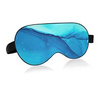 Blue Watercolor Brush Stroke Breathable Sleeping Eyes Mask, Cool Feeling Eye Sleep Cover for Summer Rest, Elastic Contoured Blindfold for Women & Men Travel