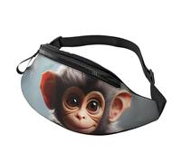 Blue Watercolor Octopus Fanny Pack for Men Women Sling Backpack,Crossbody Waist Bag Pack,Everywhere Belt Bag Phone Bag, Cute Monkey, One Size