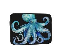 Blue Watercolor Octopus Laptop Case Sleeve 10 inch Laptop Bag Shockproof Computer Carrying Cover Protective Notebook Case