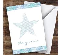 Blue Watercolour Star Will You Be My Ring Bearer Personalised Wedding Card - Personalised Wedding Card, Will You Be Our - Bridesmaid, Usher, Best Man, Flower Girl, Maid Of Honour