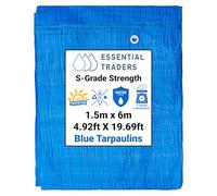 Blue Waterproof Lightweight Tarpaulin 50gsm - Durable Ground Sheet, Weatherproof Cover for Camping, Outdoor Furniture, Garden Use, and Temporary Shelter (1.5m x 6m)