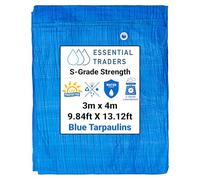 Blue Waterproof Lightweight Tarpaulin 50gsm - Durable Ground Sheet, Weatherproof Cover for Camping, Outdoor Furniture, Garden Use, and Temporary Shelter (3m x 4m)