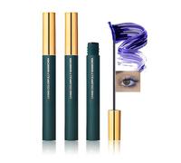 Blue Waterproof Mascara 2-Piece Value Set With Fine Fibre Brush - Buildable Smudge-Proof & Clump-Free Formula For Dramatic Colour, Volume, Length & Lift, Sensitive Eyes Friendly