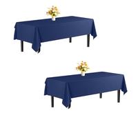 Blue Waterproof Tablecloth 200 x 270 cm for 10 Seats Easy to Clean Polyester Fabric Perfect for Home or Restaurant Use and Stylish Dining Essential