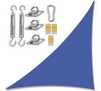 Blue Waterproof Triangle e Sail 3x3x4m - UV Block Canopy with Fixing Kit Ideal for Garden nic Camping - Slish Sune nings for Outdoor Use