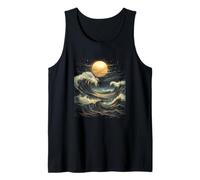 Blue Wave Full Moon Mystical Boho Witch Zen Women Outdoors Tank Top