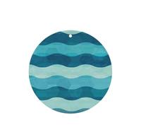 Blue Wave Stripe Round Fragrance Cards Set, Lavender Hanging Air Freshener For Car Home Decor, 10 Or 24 Pcs