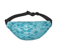 Blue Waves Squama Mermaid Scale Fanny Pack for Men Women Belt Bag Fashion Waist Bag Everywhere Crossbody Bag Wallet Hip Bum Bag with Adjustable Strap Waterproof Chest Bag for Travel Hiking Sports,