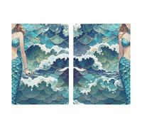 Blue Waves Squama Mermaid Scale Passport Holder for Travel PU Leather Passport Wallet Cover Organize Your Passports & Cards