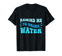 Blue Wavy Remind Me to Drink Water T-Shirt