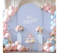 Blue Wedding Arch Cover (7.2FT, 6.6FT, 6FT) Set of 3 Arch Covers Stretchy Backdrop Spandex Fitted Chiara Backdrop Stands Cover for Birthday Party Baby Shower Wedding Arch Stand Decoration