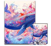 Blue Whale 1000 Piece Jigsaw Puzzle cardboard Jigsaw DIY Decoration, Brain Challenge, for Adult, Family, 26X38CM/10.23x14.96inch
