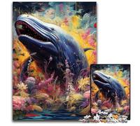 Blue Whale 1000 Piece Jigsaw Puzzle Difficult Puzzles for Adults for Teenagers, Family Game Night, Brain-Challenging Gift Idea 26X38CM/10.23x14.96inch