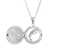 Blue Whale Big Strong Art Deco Fashion Locket Necklace Hold Picture Jewelry Birthday Gift
