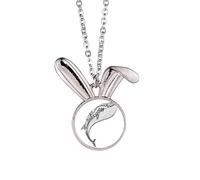 Blue Whale Big Strong Art Deco Fashion Rabbit Necklace Pendant Bunny Animal Jewelry Gift