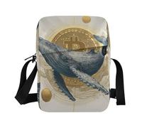 Blue Whale Bitcoin Sign Abstract messenger bags for women Crossbody Bags For Women Cross Over Purse Lady Shoulder Handbags Adjustable Strap for Shopping Shopping School