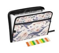 Blue Whale Butterfly Expanding File Folder A4,13 Pockets File Organiser, Paperwork A4 Plastic Wallet Document Storage Expander for School,Office and Home