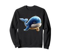 Blue Whale Diver Ocean Diving Blue Whales Cute Whale Sweatshirt