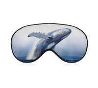 Blue Whale Eye Mask, Side Sleeping Mask Light Blindfold Sleeping Mask Nose Pad and Elastic Band for Children Women and Men