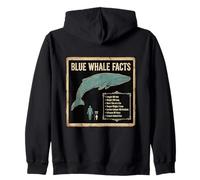 Blue Whale Facts Ocean Animal Science Chart Zip Hoodie