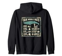 Blue Whale Facts Ocean Animal Science Info Zip Hoodie