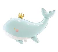 Blue Whale Foil Balloon, Ocean Animal Birthday Party Decoration | Large sea life inflatable for kids celebrations, under the sea themes, baby showers and aquatic event displays.