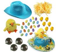 Blue Whale Gifts Boys Make Your Own Easter Bonnet Cowboy Hat Complete Kit - Giant Chick