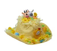 Blue Whale Gifts Boys Pre-Made Decorated Easter Cowboy Hat Bonnet - Bull & Sheep